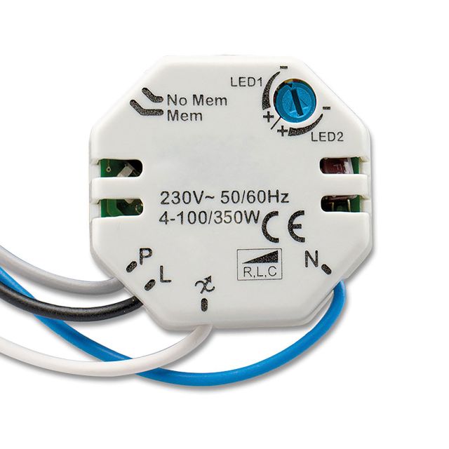 Universal-Push Dimmer für dimmbare 230V Leuchtmittel/Trafos, 300VA