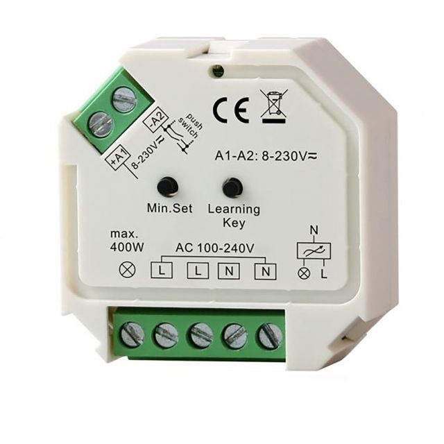 Sys-One Funk/Push Dimmer für dimmbare 230V LED Leuchtmittel/Trafos, 200VA