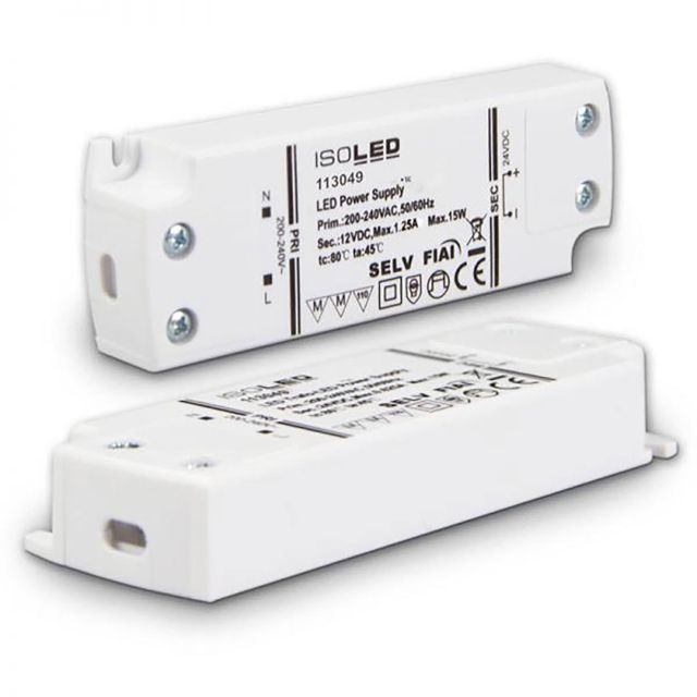 LED Trafo 12V/DC, 0-15W, SELV, ultraflach, schmal