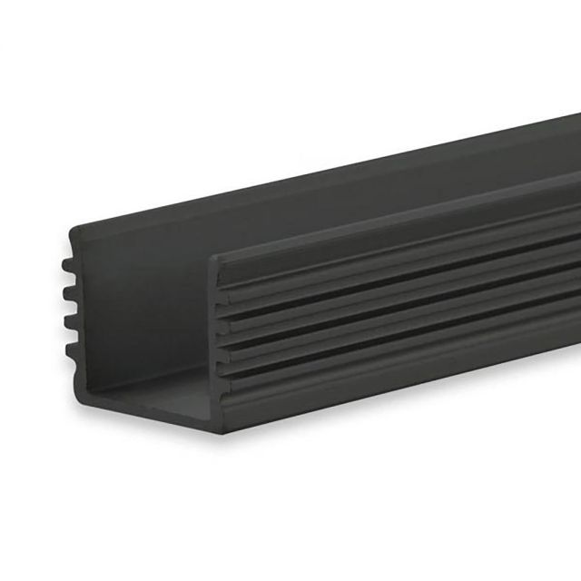 LED Aufbauprofil SURF12 BORDERLESS Aluminium schwarz pulverbeschichtet RAL 9005, 200cm