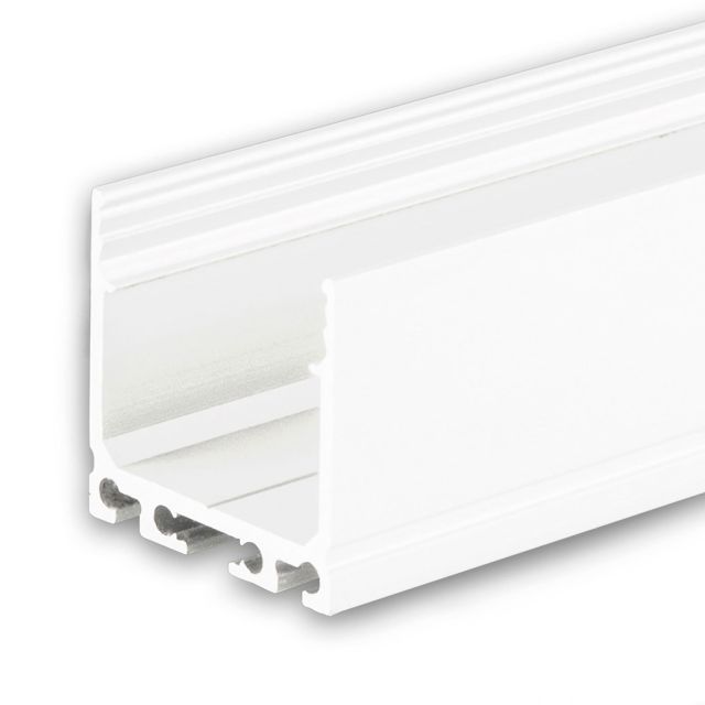 LED Aufbauprofil SURF20 Aluminium pulverbeschichtet weiß RAL 9010, 200cm