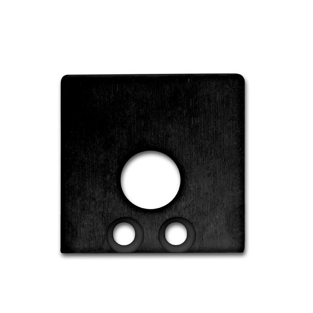 Endkappe EC 59B schwarz für Profil SURF16 mit Kabeldurchführung, 2 STK, inkl. Schrauben
