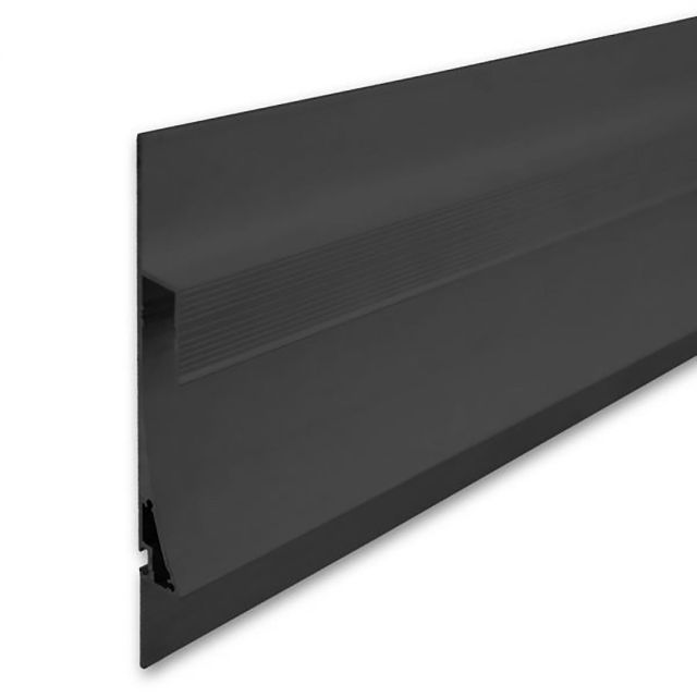 LED Trockenbau-Leuchtenprofil Single Curve, schwarz pulverbeschichtet 200cm