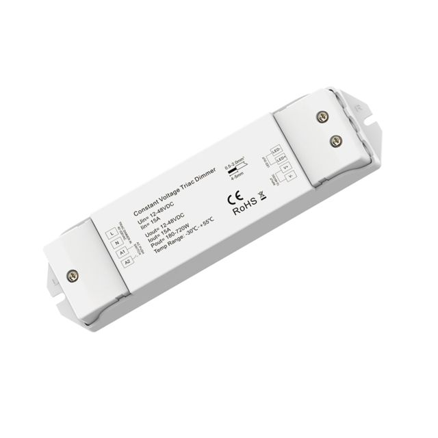 Phasenan-/Abschnitt (40-230V)/Push Eingangssignal zu PWM-Dimmer, 1 Kanal, 12-48V DC 15A