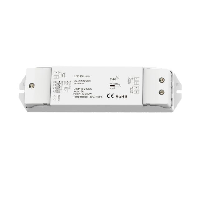 Sys-Pro Push/Funk Mesh Multi-PWM-Dimmer, 1 Kanal, 12-24V DC 15A, 36-48V DC 10A