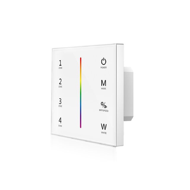 Sys-Pro RGB+W 4 Zonen Einbau-Touch-Fernbedienung + DMX Output, weiß, 230V