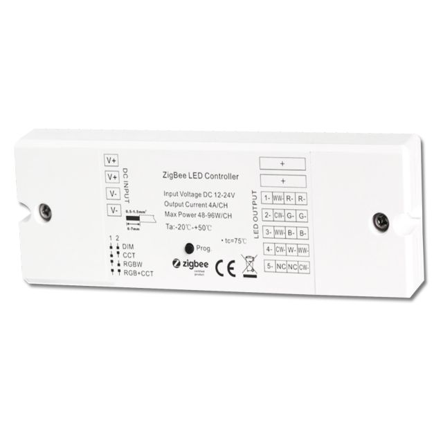 ZigBee 3.0 PWM-Dimmer für LED Flexbänder/Spots, 5 Kanal, 12-24V DC 5x4A