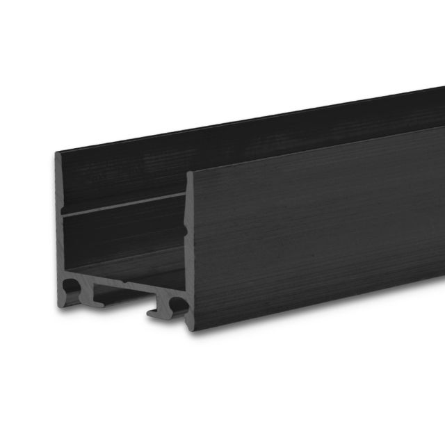 LED Aufbauleuchtenprofil HIDE SINGLE Aluminium schwarz RAL 9005, 200cm