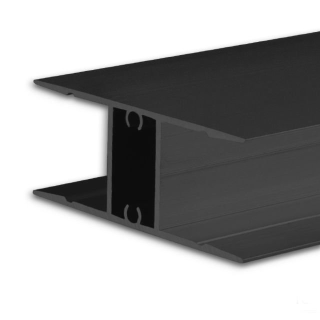 LED Aufbauleuchtenprofil HIDE DOUBLE Aluminium schwarz RAL 9005, 200cm