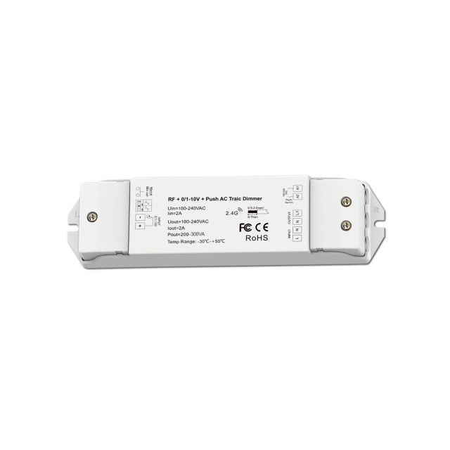 Sys-Pro Funk/Push/1-10V Input, Triac-Dimmer, 230V, 300VA, Phasenan-/Abschnitt wählbar