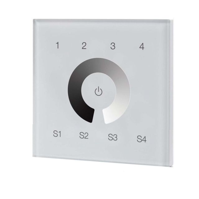 DALI 4 Gruppen / 4 Szenen Einbau-Touch Master-Dimmer, weiß, 230V AC oder DALI-Bus Spannung